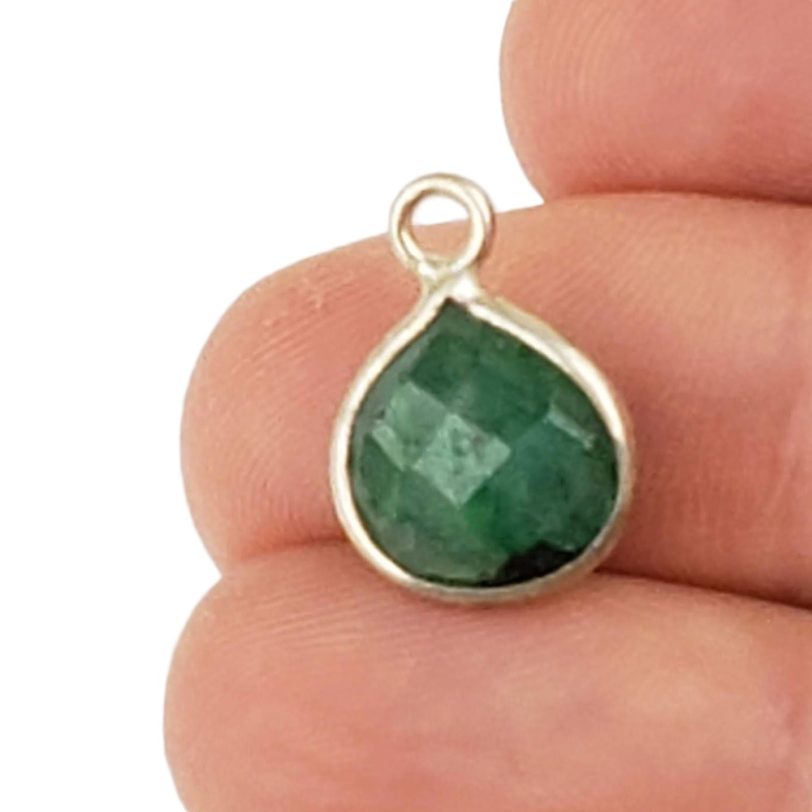 Dyed Emerald Bezel Charm - Image 2